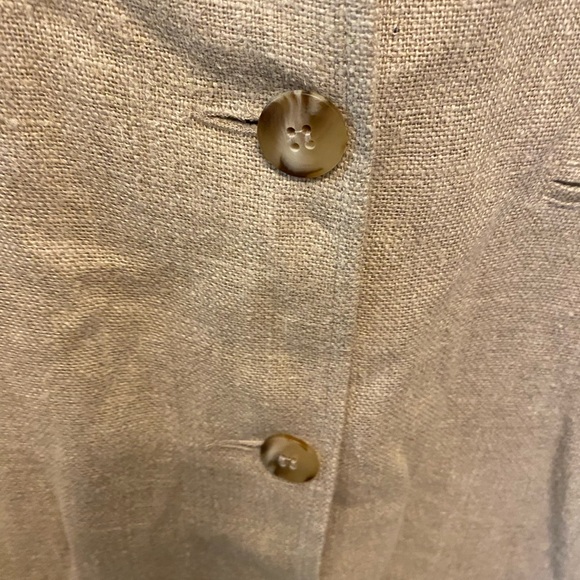 Minimalist Button Down Linen Blazer Jacket Longline LS 8 M - Picture 3 of 9